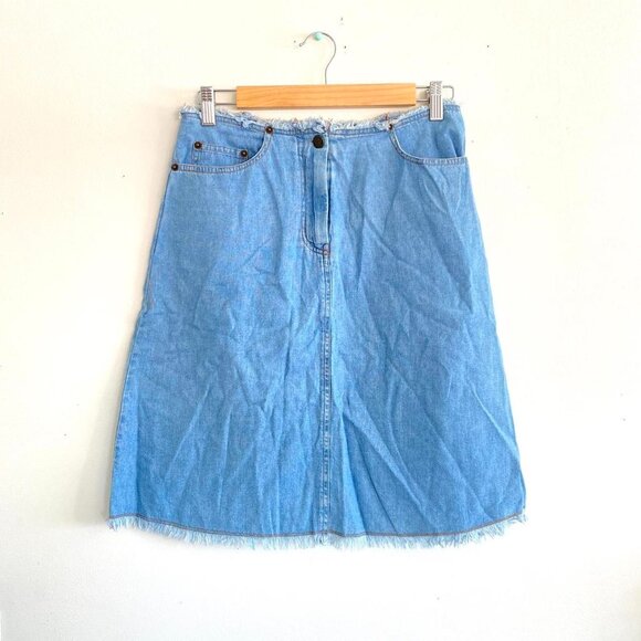 TOBY KEITHS I LOVE THIS BAR & GRILL JEAN DENIM SKIRT COUNTRY WOMENS SIZE MEDIUM - Picture 1 of 6